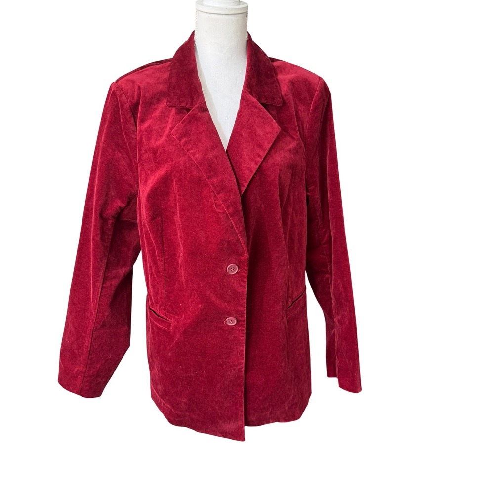 NYDJ Classic Velveteen Blazer Boysenberry Womens Size 0X Fall Holiday Office NWT